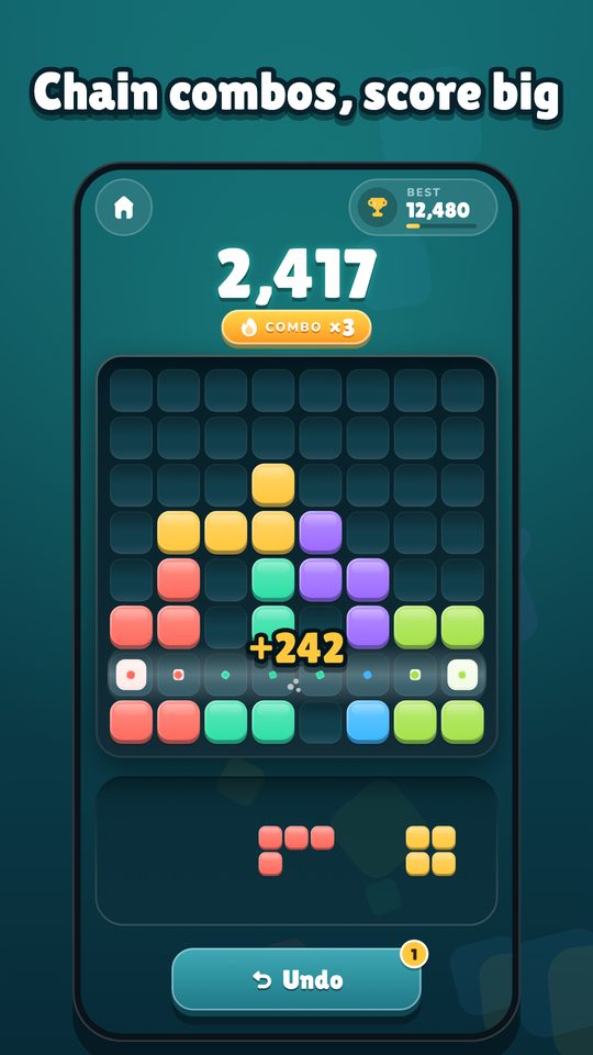 A combo clear with score popups
